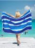 1pc Sardines mermaid fish Design Beach Towel, Coastal Maximalist Print with Pink Stripes, for Pool, Women Men Towel for Beach