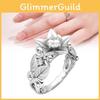 Stunning Floral Leaf Rhinestone Ring For Women Elegant Zirconia Jewelry Accessory