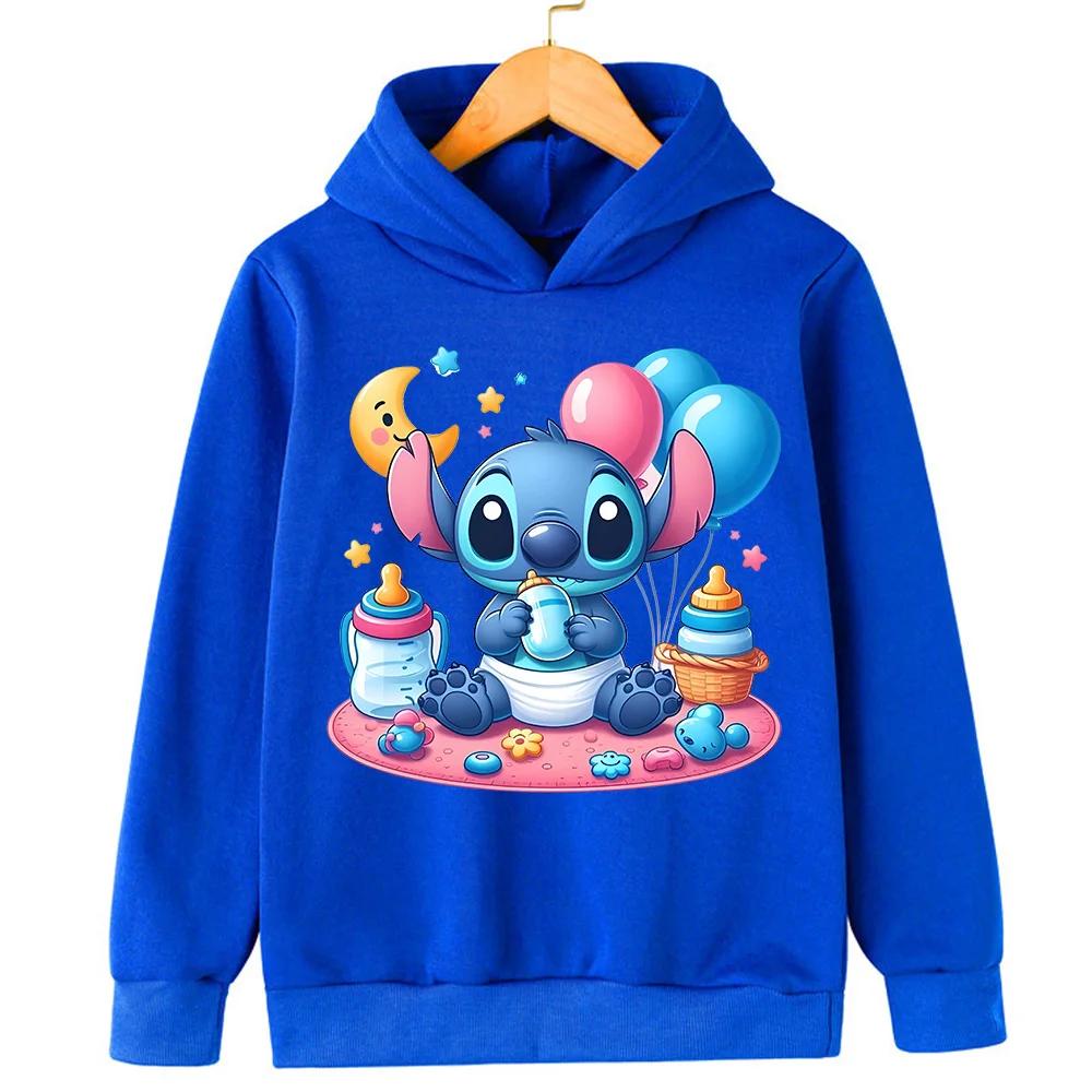 2025 New Stitch Children's Hoodie Cartoon Print Boys and Girls Adorable Multi Functional Fashion Autumn/Winter Christmas Top