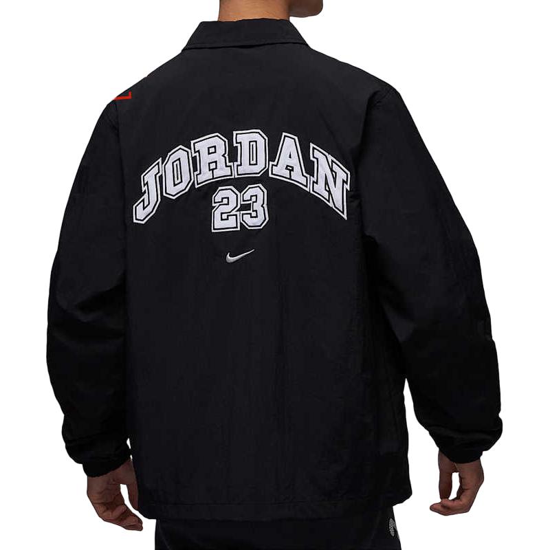 Jordan 23 Logo Polo Collar Single-Breasted Long Sleeve Jacket Men Jackets Black HF9354-010