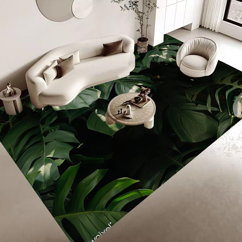 Tropisches Palmenblatt Kaktus Eingangstürmatte Rutschfest Wasserabsorbierend Langer Streifen Kissen Schlafzimmermatte Toilettenteppich