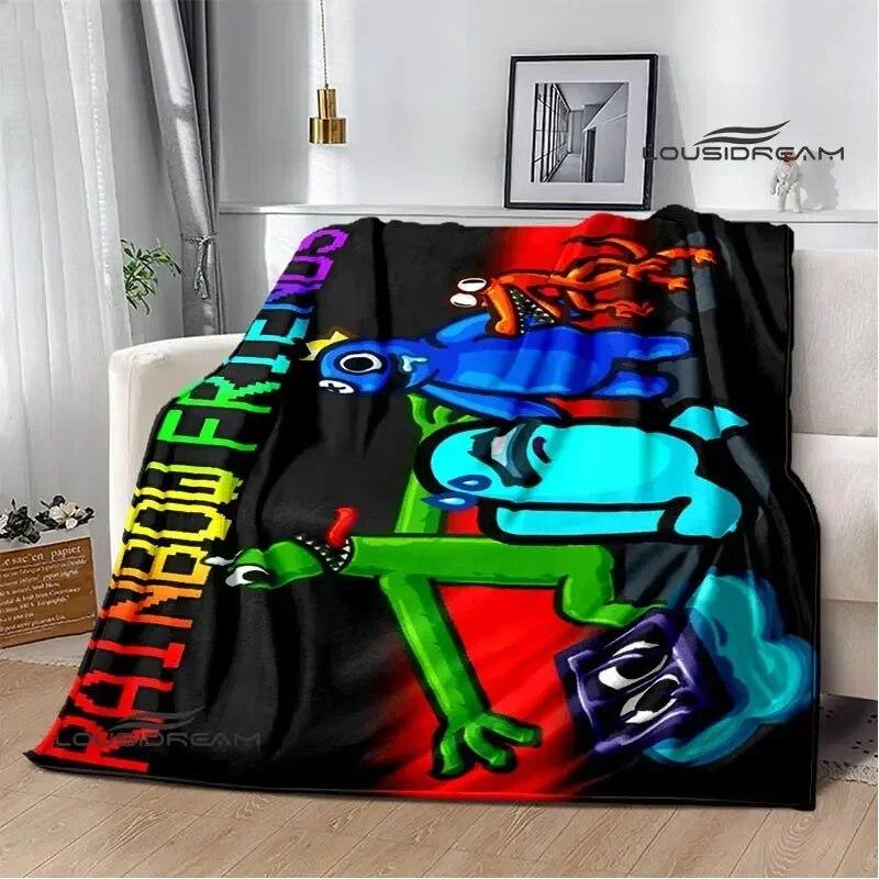 Game Rainbow Friends Cartoon Printed Blankets Warm Flange Blanket Picnic Blanket Blankets for Beds Bed Linings Birthday Gift
