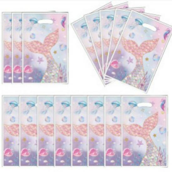 Pink Fish Scale Party Tableware: Disposable Plates, Cups, Towels for Girls' Birthday