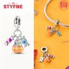 Copper Metal Halloween Dangle Witch Magic Girl Charm Bead Components Luminous Bead Components Compatible With Authentic Original Bracelet High