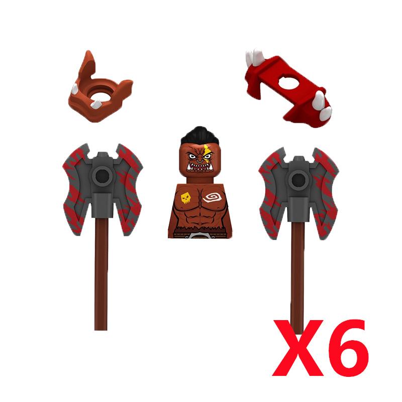 Medieval Soldier Knight Figure MOC Building Block Green Dragon Castle Infantry Orcs Pirate Roman Cavalry Weapons Toys Gifts D122
