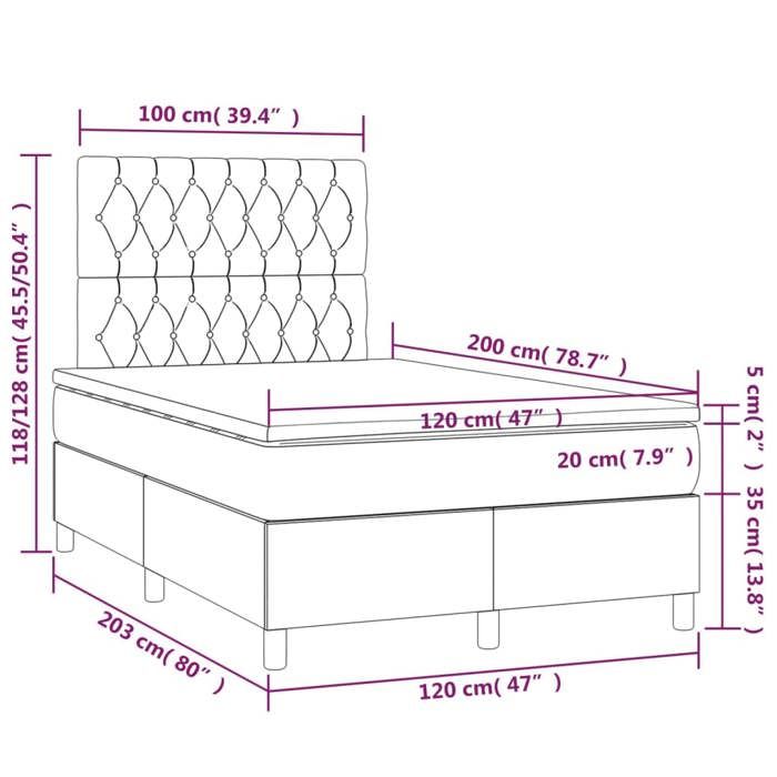 VidaXL Sommier à Lattes de Lit avec Matelas et LED, Lit Rembourré, Lit Double, Lit Adulte de Chambre à Coucher Intérieur, 3136296