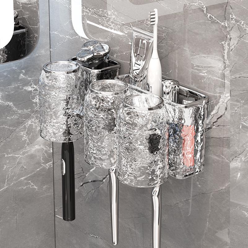 Elegant Wall-Mounted Electric Toothbrush and Mouthwash Cup Set
