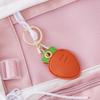 Leather Strawberry Lemon Keychain Case Holder Fashion Women Car Key Ring Charm Bag Car Pendant Gift Anti-lost Pet Dog Cat Collar