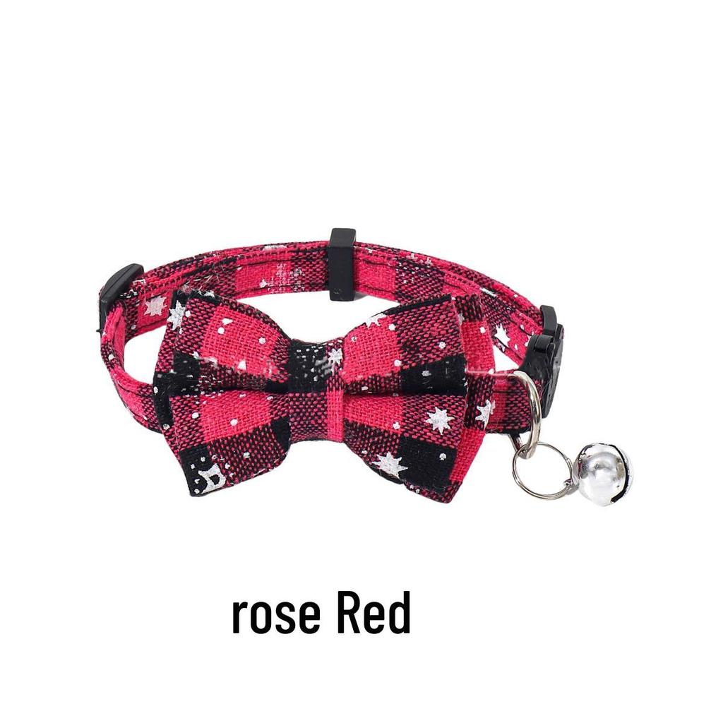 Christmas Bow Tie Collar for Cats and Dogs - Festive Holiday Pet Collar