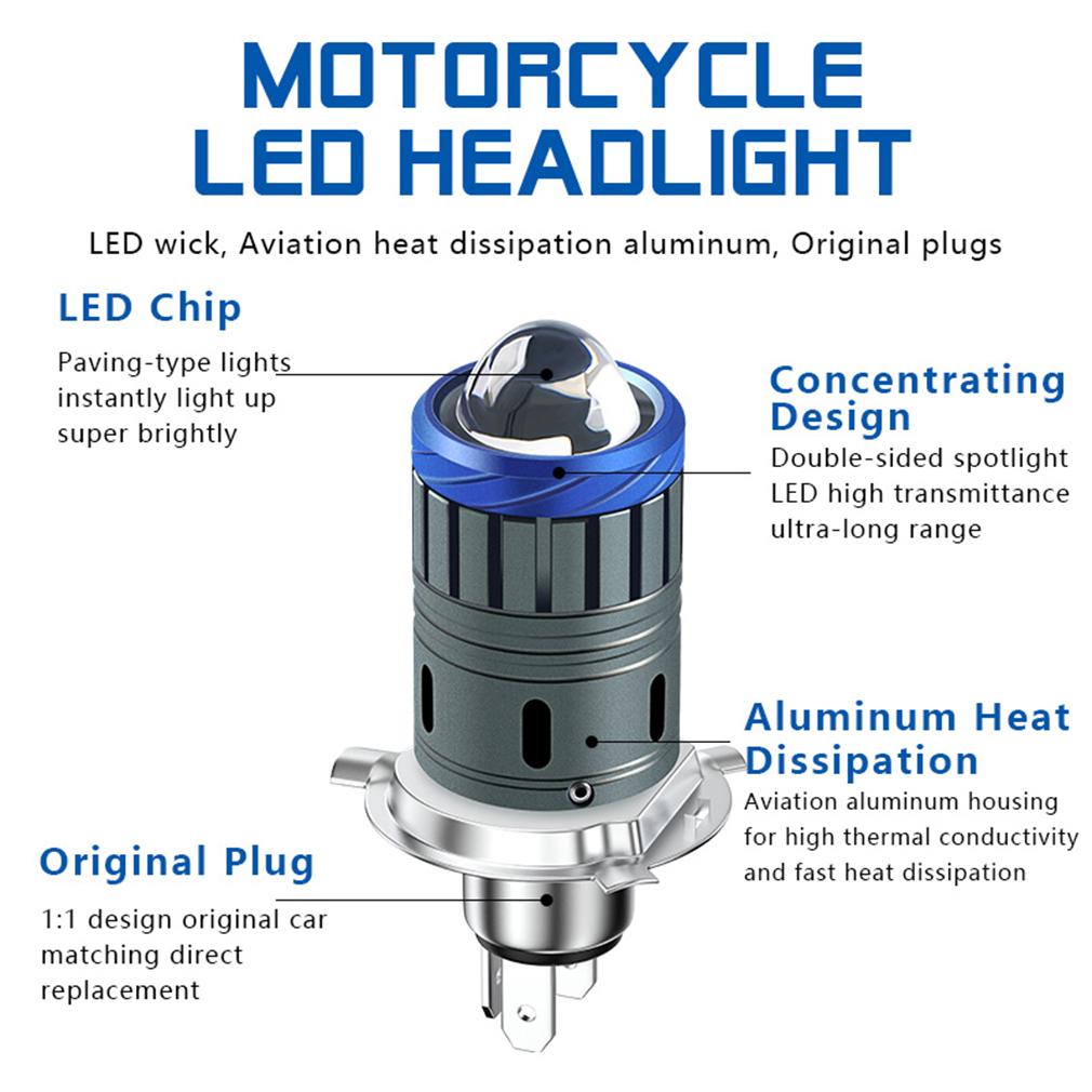 1Pc 20000Lm Motorcycle Headlight H4 LED BA20D H6 Turbo Bulb High Low Beam Moto CSP Led Projector Lens Motorbike Lamp White Yellow 6000K 3000K