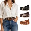 Oval Pin Buckle Waist Belt Slim Width Faux Leather Belt Elegant Thin Waist Belt For Women