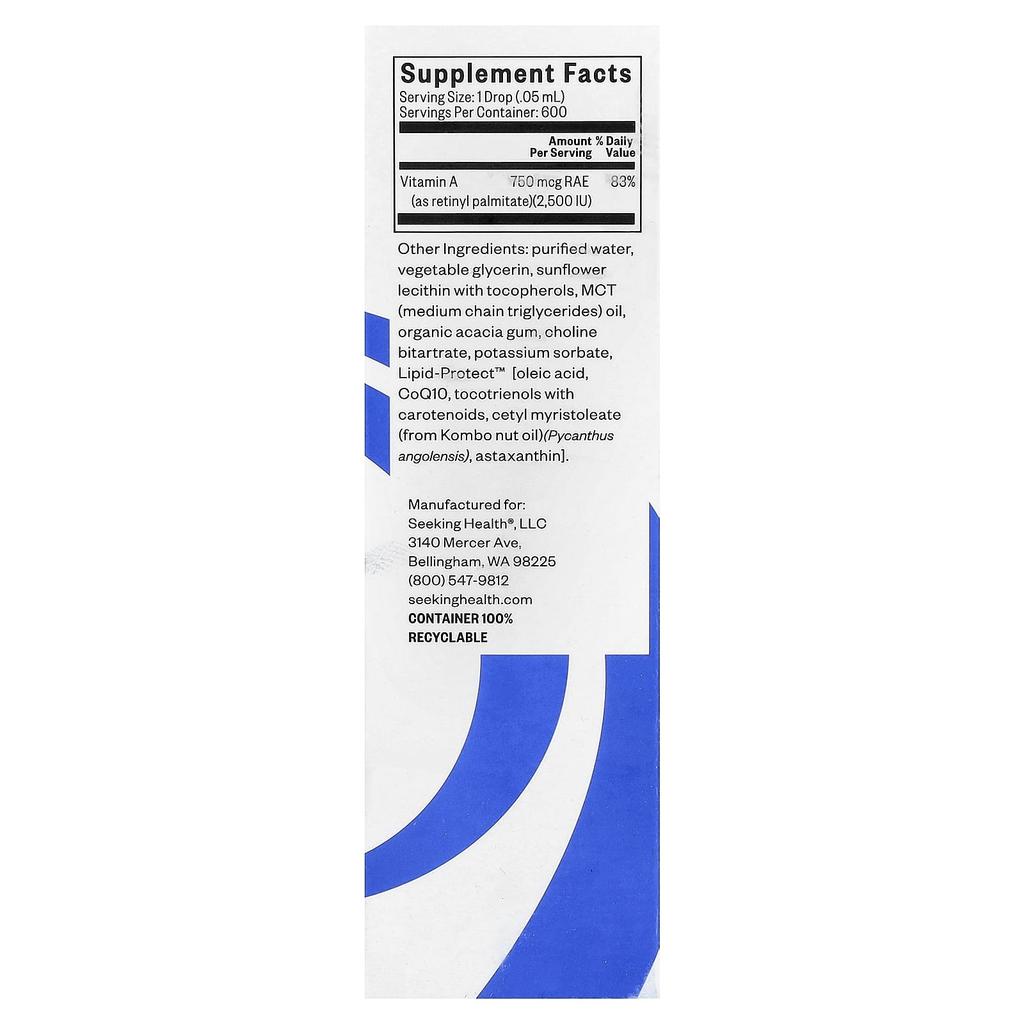Vitamin A Drops, Rae 1,500Mcg Per Drop, 30Ml (1Fl Oz)