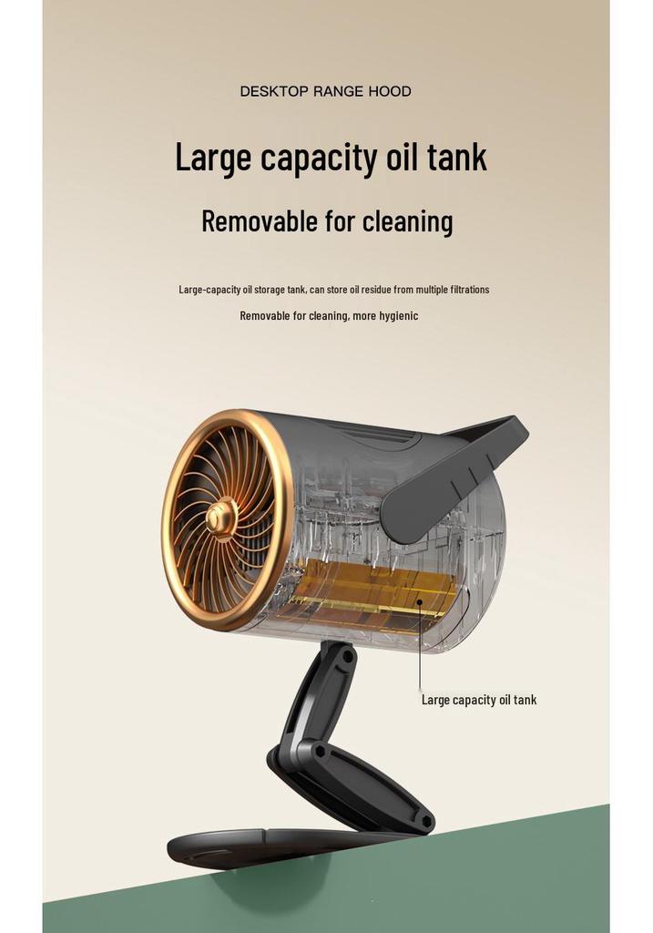 Desktop Foldable Range Hood: Three-Speed, High Suction, Deodorizing, Filtering for Outdoor Barbecue and Hot Pot.