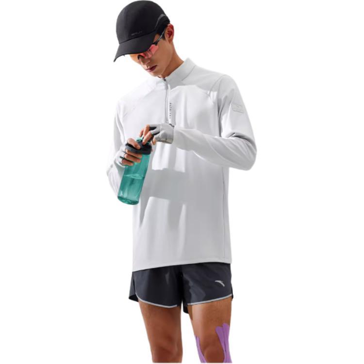 Anta Autumn Training Comfortable Versatile Knitted Long Sleeve T-Shirt Men tops 952617402-1