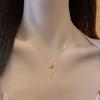 Gourd Temperament Furnace Real Gold Necklace Women'S Lucky Collarbone Chain With Jewelry