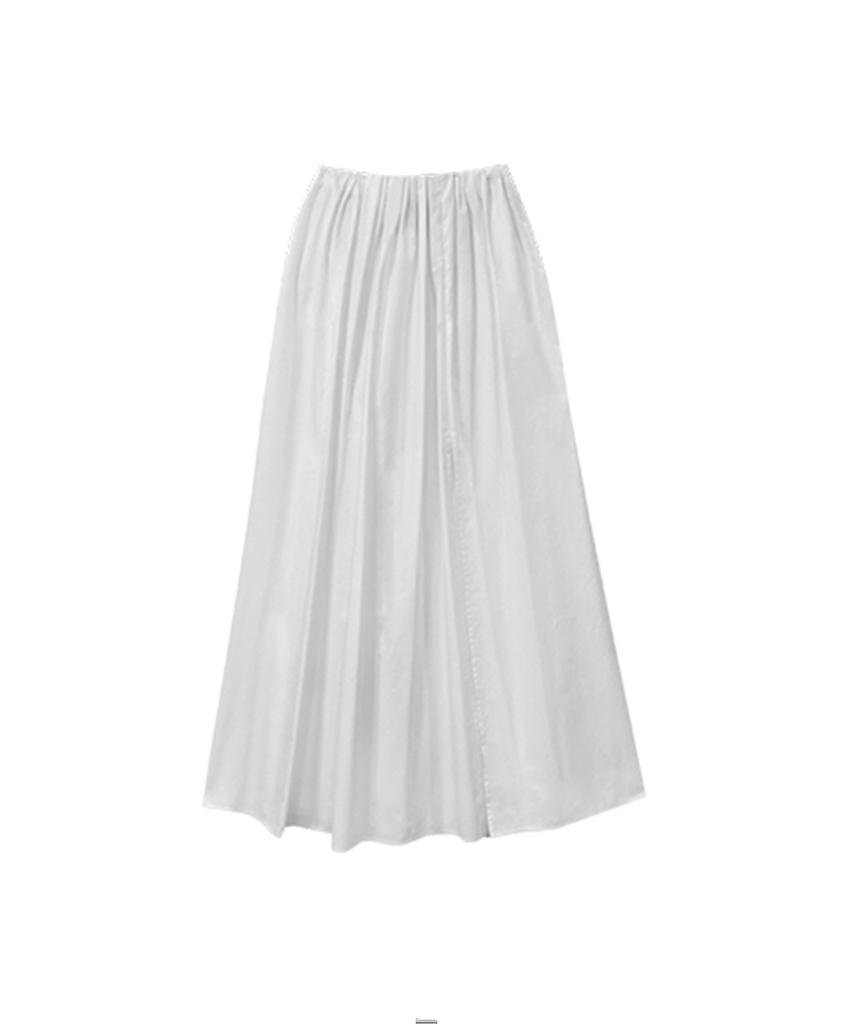 Meuameu Pleated Slit Skirt