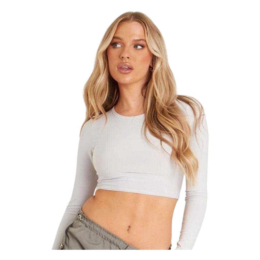 Missy Empire Womens/Ladies Crew Neck Long-Sleeved Crop Top