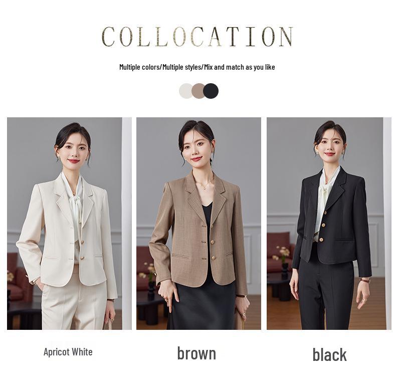 Women's Autumn 2024 Professional Suit Set – Short Blazer Jacket for Formal Work