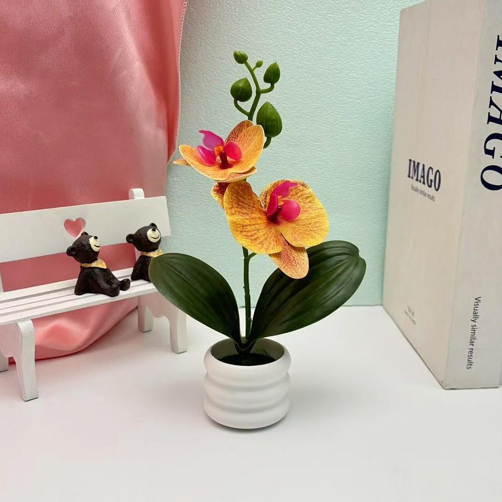 Artificial Plastic Phalaenopsis Flower Bonsai For Event Decoration Home Styling
