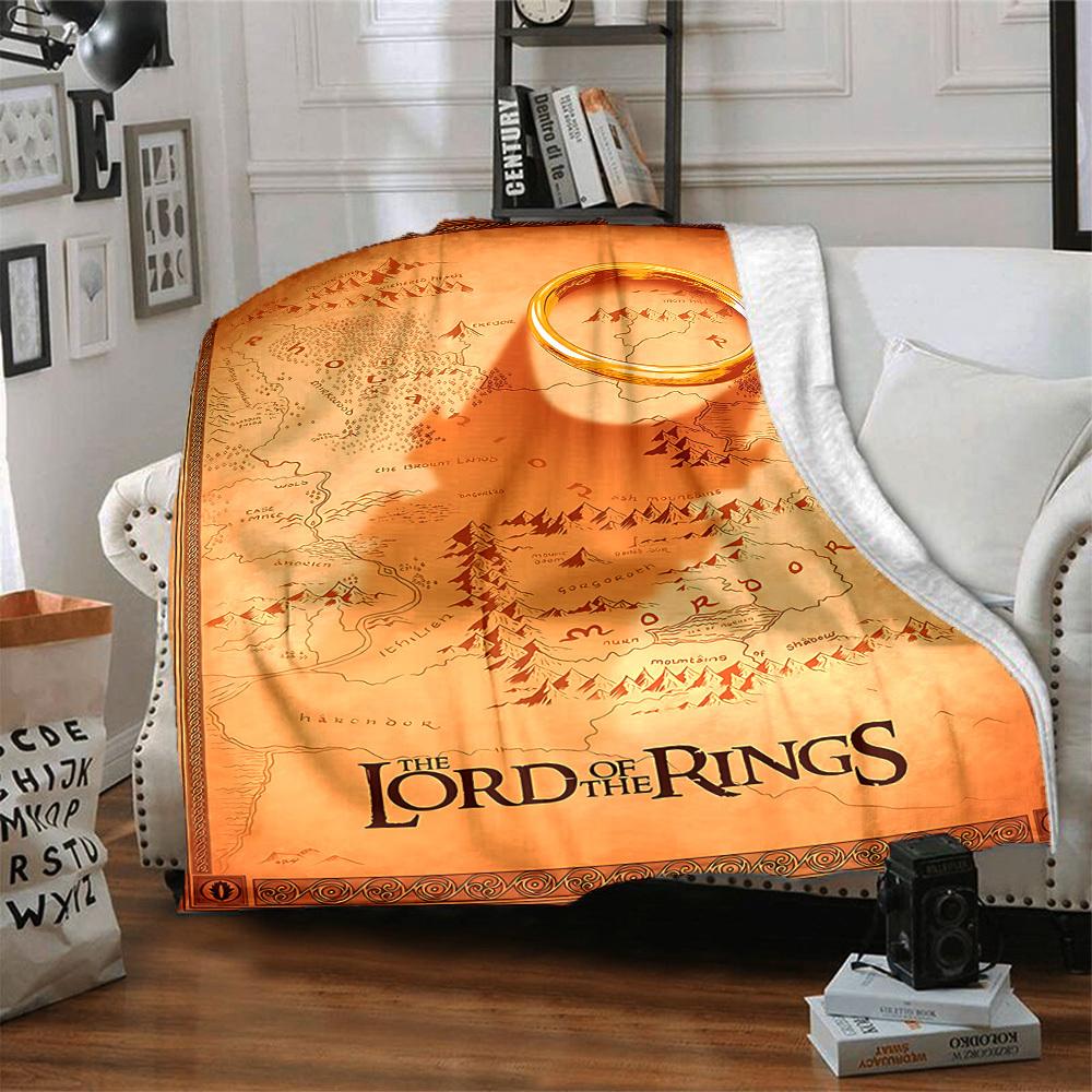1pc The Lord of the Rings Flannel Throw Blanket Lightweight Soft Warm All Season Blanket for Sofa, Bed, Travel,L1028127