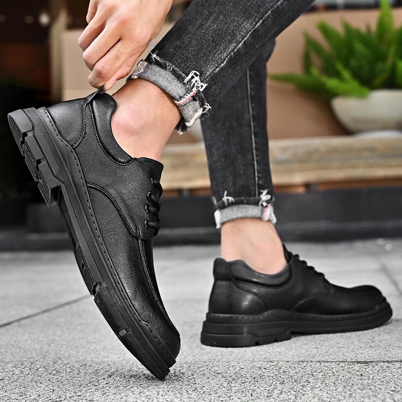 Fashion Handmade Men's Leather Shoes Retro Classic Luxury Style Leisure Business Office Dress Up Party Elegant Adult Shoes Black