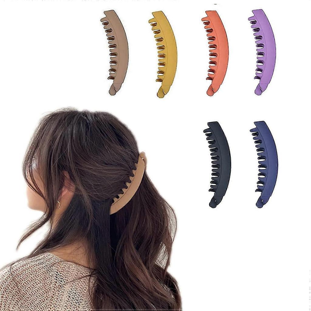 6 Pieces Large Hair Clips Banana Barrettes Fish Clips For Long Hair Comb Fish