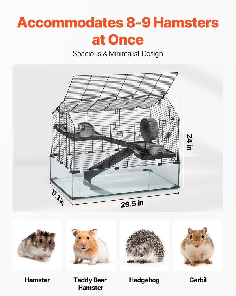 Wire Hamster Cage Habitat 29.5in Rodent Gerbil Small Animal House
