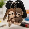 3D Printed Monkey Keychain Cute Monkey Holding Plush Toy Hanging Keychain for Backpack Car Keys Gift for Kids