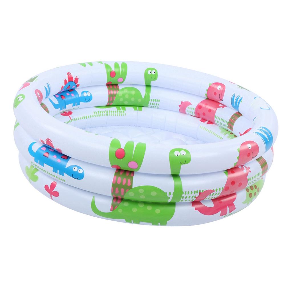 Piscina Gonfiabile Rotonda per Bambini Piccoli Portatile Gonfiabile Bambini Piccola Pompa Cartone Animato Dinosauro Piscina Interno