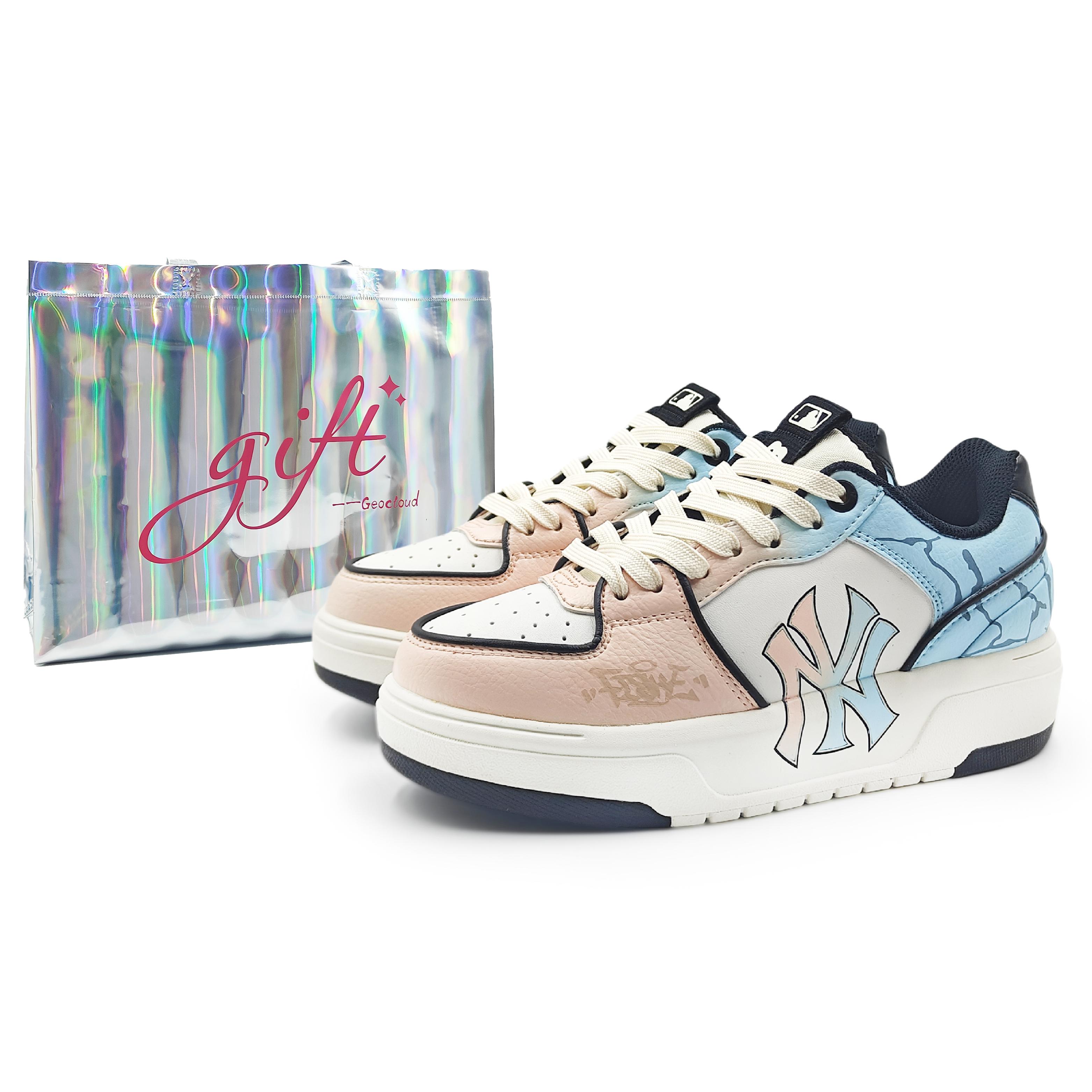 

MLB Chunky Liner Abrasion Resistant Low top Skateboard Shoes Unisex Pink Blue 3ASXCA12N-50WHS(Team1284-1S) 45