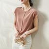Short Sleeved Shirt Women's Summer Round Neck Shirt Top Women's Solid Color Casual T-shirt