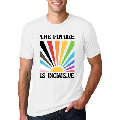 QAUN Mens Pride Shirt LGBT Pride Clothing The Future Is Inclusive T Shirts S-XXL