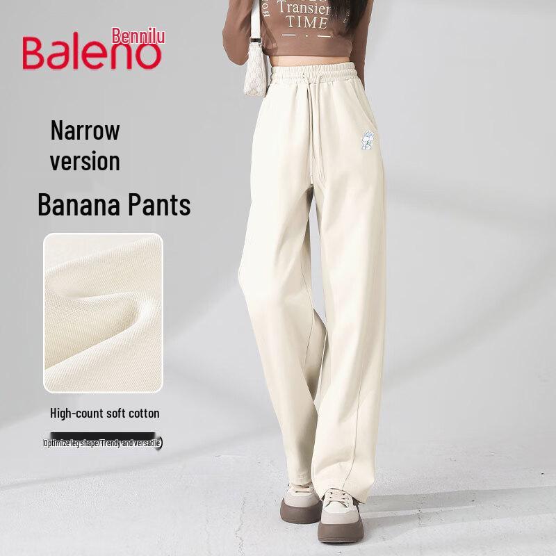 Baleno Women's High-Waist Loose-Fit Banana Trousers