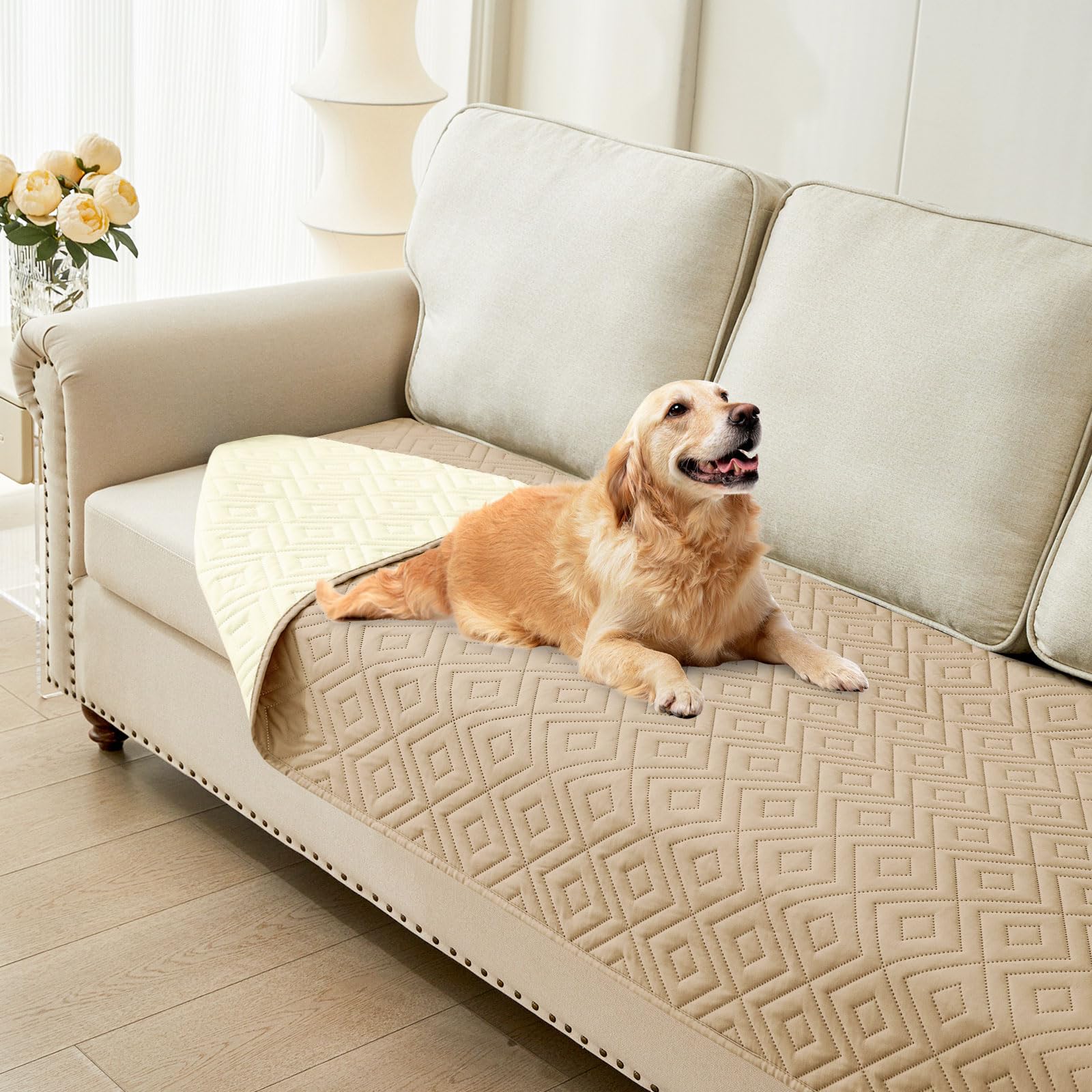 

Kitinjoy Waterproof Dog Blankets Fitted Sofa Covers for Living Room Reversible Pet Couch Covers For Sofa Washable Sofa Covers 30x53inch