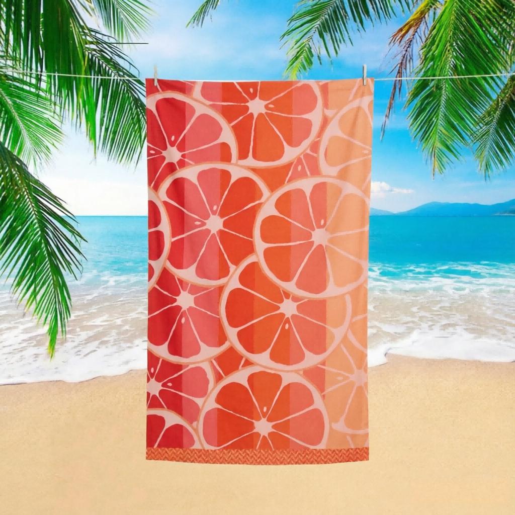 1pc Gradient Orange Beach Towel, Quick-Drying, Super Absorbent, Multi-scene for Beach Pool Gym, Premium Summer Gift