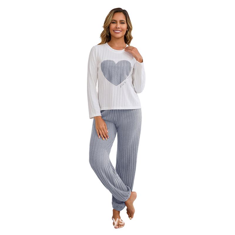 Four Seasons Style Love Europe and America Soft Skin-friendly Comfortable Loungewear Long and short two-piece nightdress