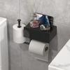 Wall Mount Toilet Paper Holder Top Sundries Storage Roll Paper Storage Rack With Shelf Bathroom Tissue Organizer Shelves