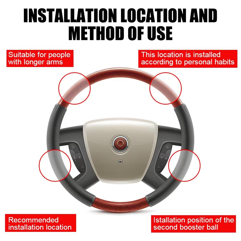 Durable Car Steering Wheel Booster Ball Labor Saving Turning Spinner Knob Bearing Power Handle Holder Auto Universal Accessorie