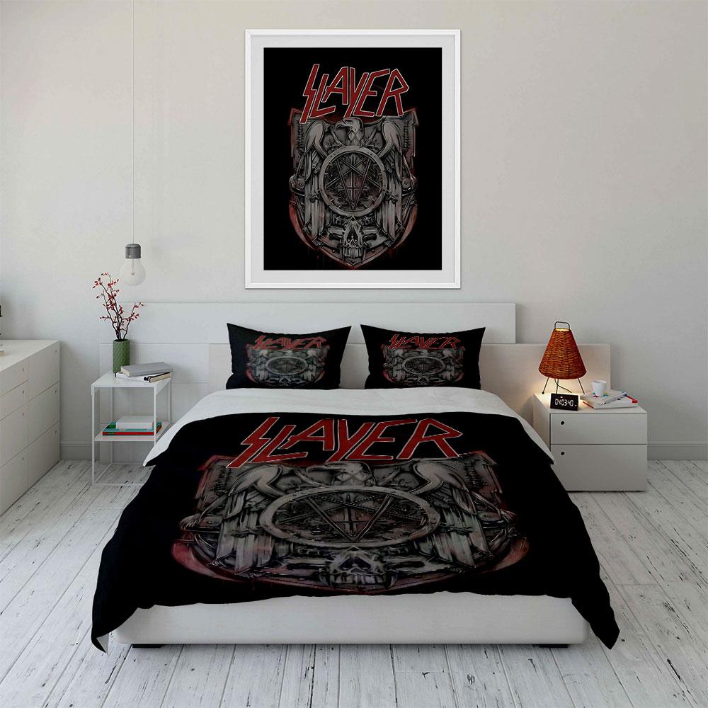 "Slayer Logo Black Bedding Set" Bedding Duvet Cover Set Duvet Cover Pillowcases (1 * Duvet Cover 2 * Pillowcases, Without Duvet Insert)