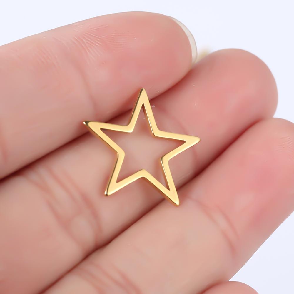 Semitree 10pcs 17mm Star Charms Stainless Steel Bracelet Connectors Necklace Pendant DIY Jewelry Making Handcrafted Accessories