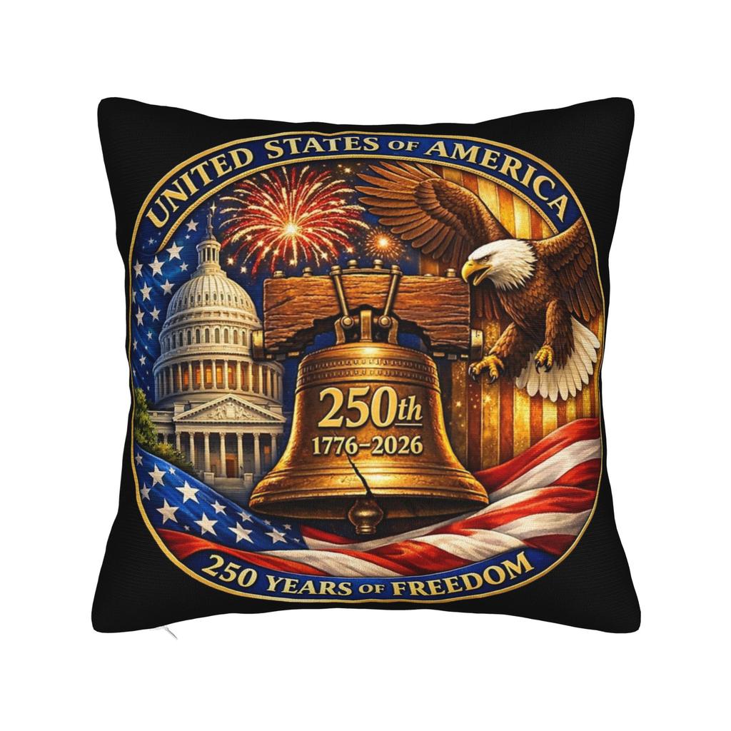 Decorative Pillow Cover America Year Anniversary Merch Seat Throw Pillow Case Cover Zipper Multiple Sizes