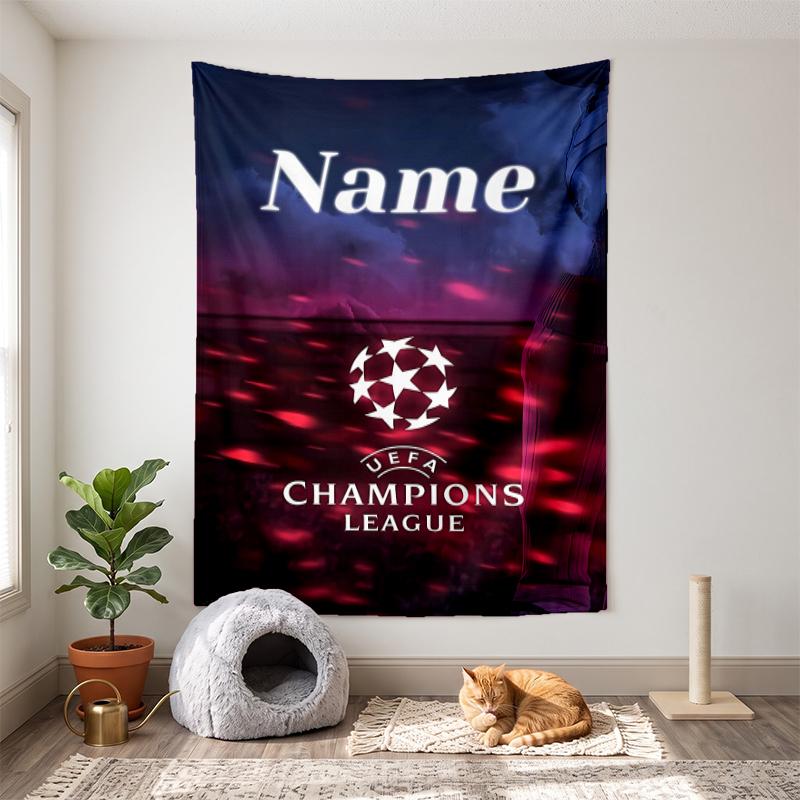 UEFA Champions (1) Customizable name decorative wall tapestry ideal choice for wall decor in bedrooms living rooms dorms and home