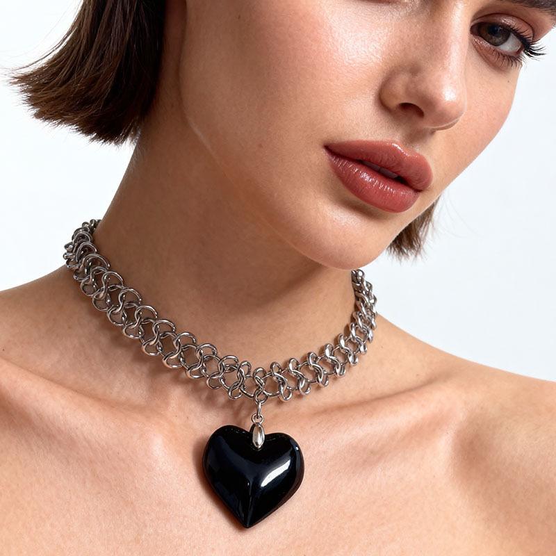 Cross Splicing Necklaces Hip-Hop Gothic Punk Style Wide Chain Collar Choker For Women Tassel Pendant Necklace