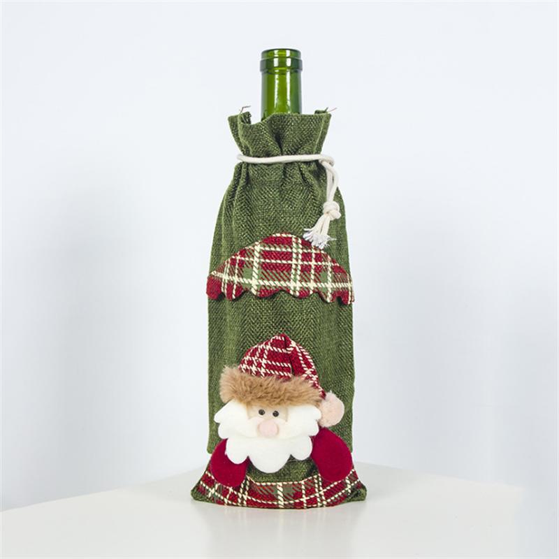 

1 шт. Модный рождественский тканевый рождественский винный футляр для рождественского подарка 01