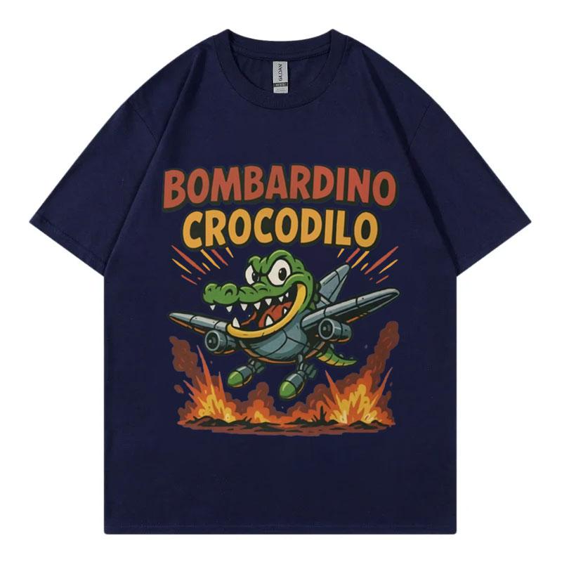 Bombardino Crocodilo Meme Graphic T Shirts Fuuny Italian Brainrot Humor Joke Tshirts Mens Womens Fashion Y2k Clothing Tshirt