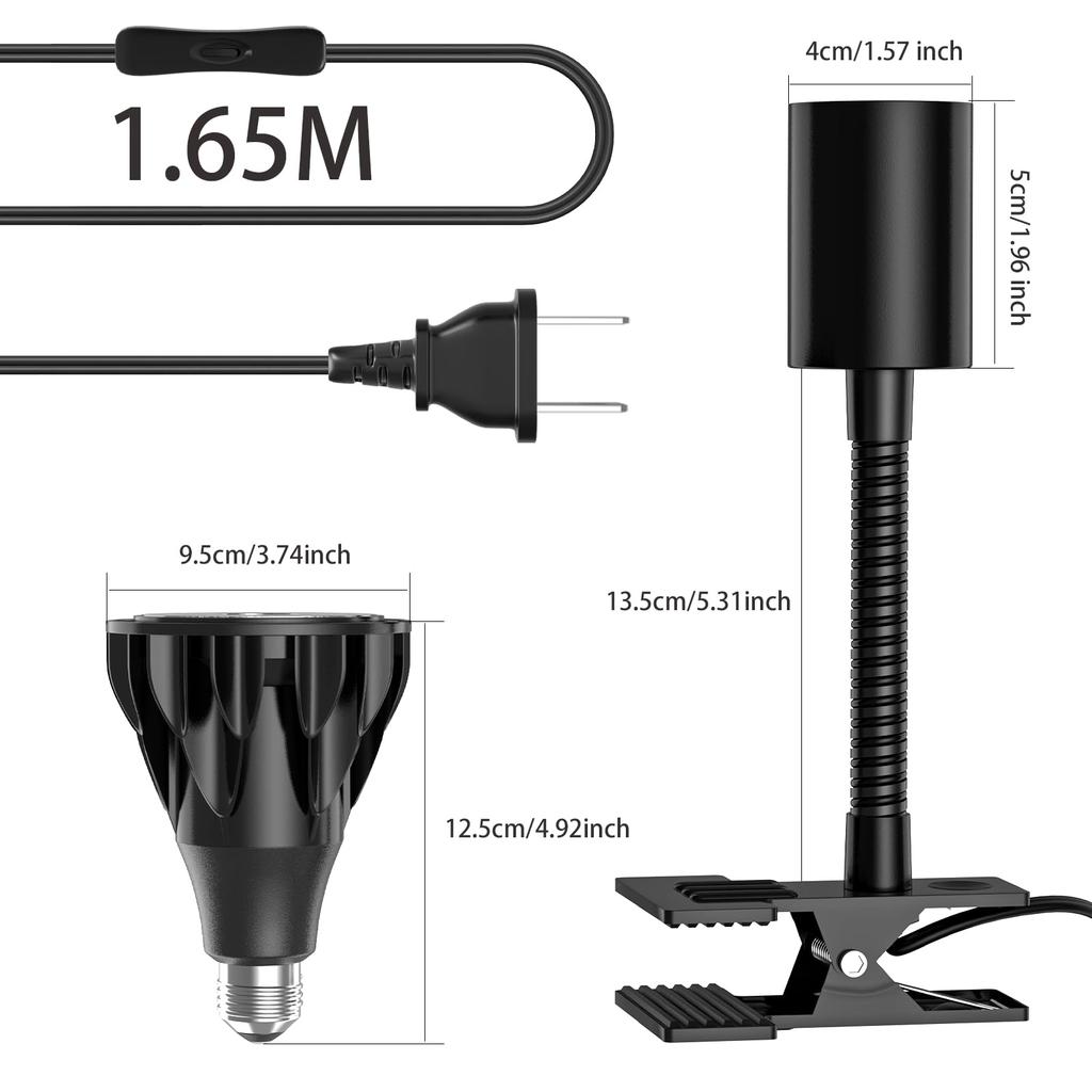 Pispoer Clip Lamp, 24W Plant Grow Lamp, Color Rendering Index RA98 Full Spectrum (Saves Plant Grow Light Requirements), Color Temperature 5800K (Dayli
