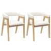 Dining Chairs 2 Pcs Natural 54 X 57 X 73 Cm Solid Rubberwood