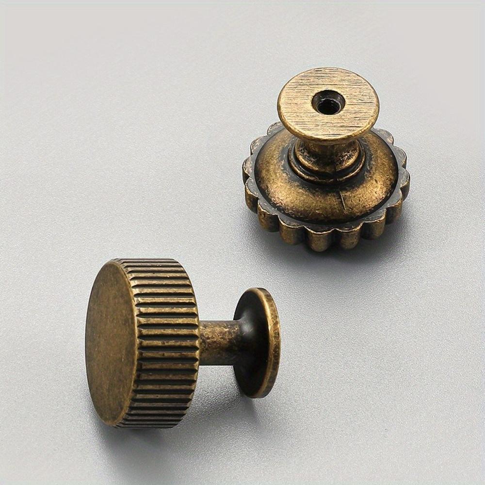 4pcs Antique Bronze Cabinet Drawer Knobs - Vintage Retro Brass Bar Knob Single Hole Pull Kitchen Hardware for Dresser Cupboard Wardrobe, 2182M-GT