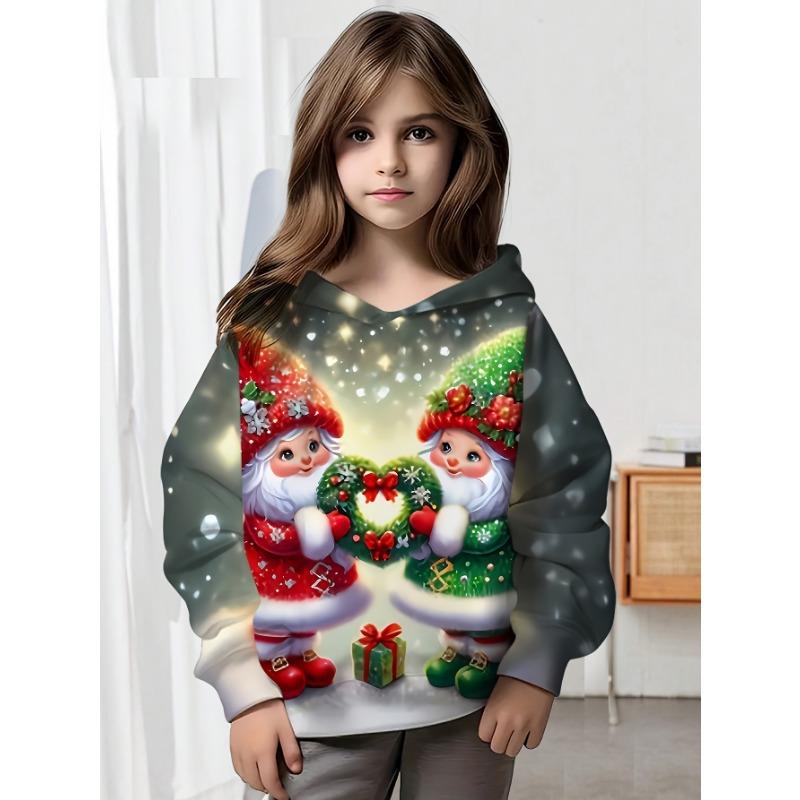 Children's Clothing Girl Hoodies Long Sleeve 3D Print Kids Spring Fall Clothes Casual Festivals Party Pullover Girl Clothes Tops