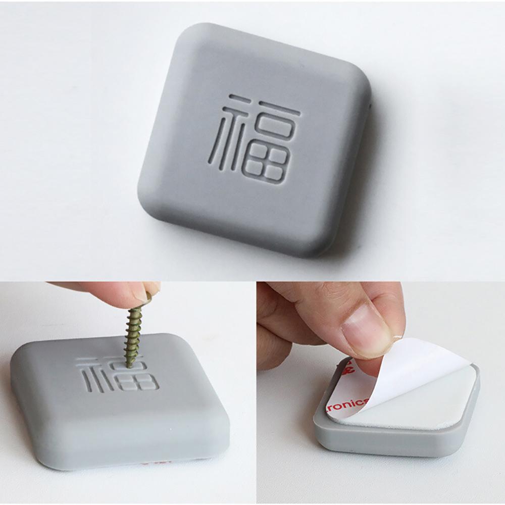 Silicone world Door Stoppers Wall Protection Safety Shock Absorber Door Handle Bumpers Self Adhesive Round SquareWall Protectors
